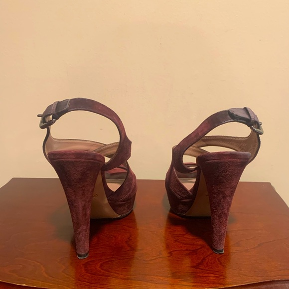 PRADA Suede Platform Peep Toe Sandals - Picture 5 of 7